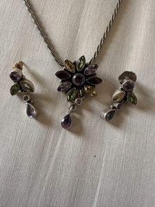 Studded Pendant Set With Ring And Challa
