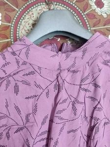 Purple Leaf Print Top