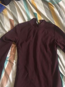 Burgundy Long Sleeve Dress