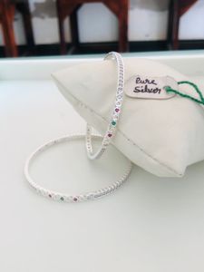 Pure Silver Bangles (wt:-18.400g)