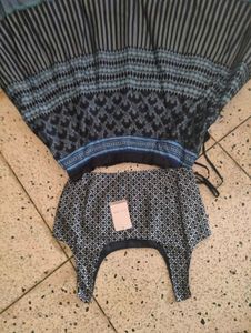 Blue Printed Lehenga Choli without dupatta