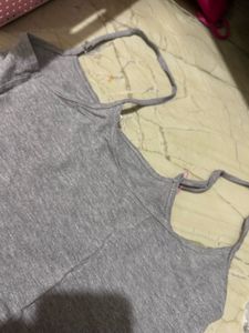 Grey Spaghetti Strap Tank Top combo