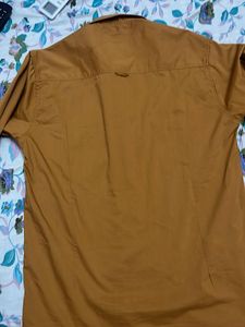 AX Men's Brown Button-Up Shirt