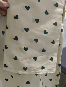 White Kurta with Black Heart Print