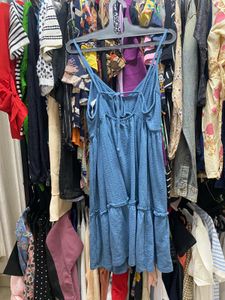 Blue Sleeveless Mini Dress