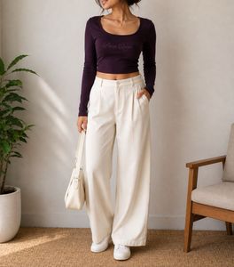 Purple "Prom Queen" Long Sleeve Crop Top