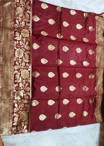 Elegant Maroon Silk Saree