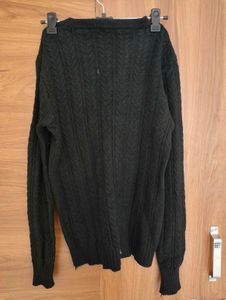 Classic Black Cable Knit Sweater