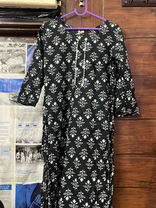 Black & White Printed Kurta