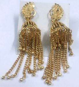 Metal Jhumka witth chain bridal unique stylish 7cm