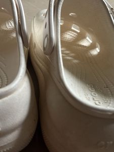 White Crocs Platform Clogs