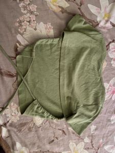 Matcha backless tie up top
