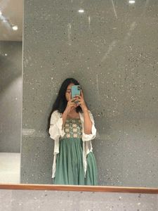 Crochet green midi dress
