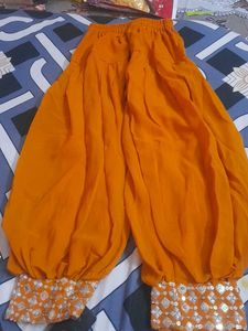 Orange Anarkali Kurta with Dupatta