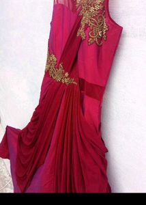 bust 40 Elegant Maroon Gown