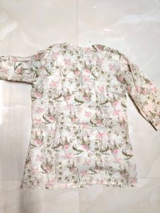 Boho Floral Embroidered Tunic Top(XL)