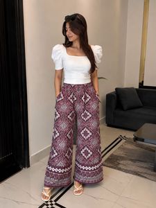 Stylish Printed Palazzo Pants with top and flat