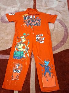 Funky Orange Character Jumpsuit