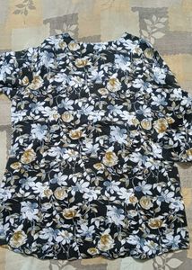 Black Floral Print Co-ord Set