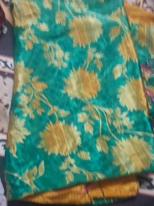 Beautiful Teal dupatta Golden Floral Print