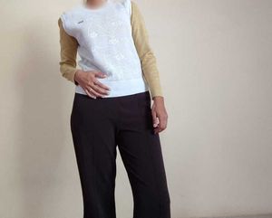 Chic White Knit Korean Style