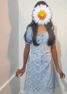 Cute Baby Blue Floral Dress