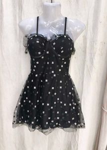 27158. Cute Black &amp; White Polka Dot romper