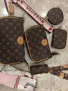 Designer Monogram Crossbody Bag Set