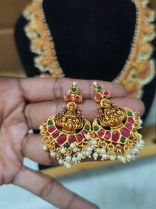 Traditional Lakshmi guttapusalu haram Earrings