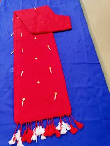 Red Blouse with Embellishments