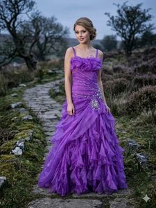 Stunning Purple Ruffled Gown