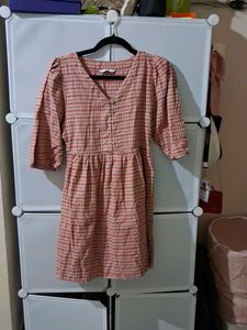 Chic Checked Puff Sleeve Mini Dress