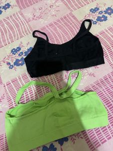 Sports Bra - Black &amp; Neon Green