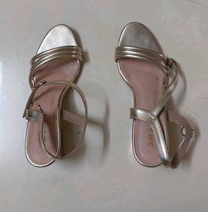 Gold Block Heel Sandals