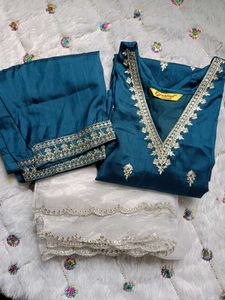Elegant Blue Kurta Set with Dupatta 💙