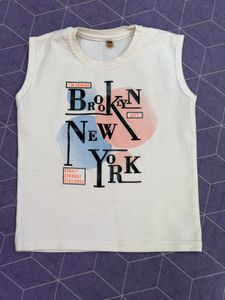 brand new kids Sleeveless White T-Shirt