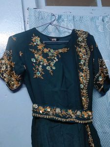 Embroidered Dark Green Lehenga Choli