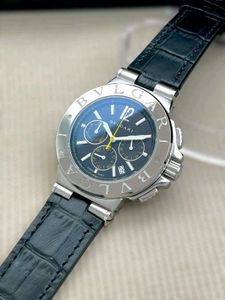 Bvlgari Luxury Chronograph Watch – Black Dial &amp; Le