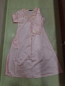 Pink Sequined Neckline Kurta