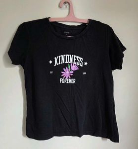 Cute Black "Kindness Forever" Graphic Tee