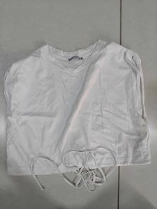 Zara White Crop Top With Strings