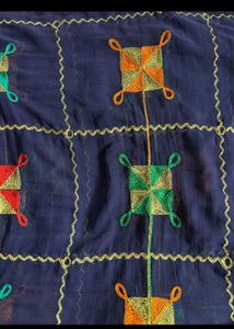 Embroidered Navy Blue Dupatta