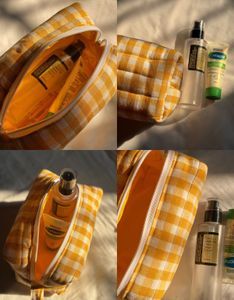 Cute Yellow Gingham Pouch Bag