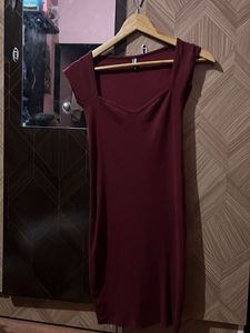Burgundy Bodycon Mini Dress