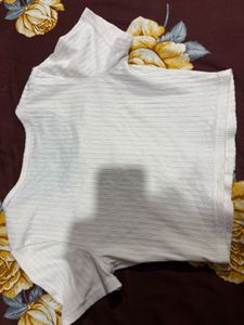 Ribbed Crop Top with Colorful Buttons