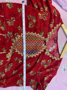 Elegant Red Floral Kurta