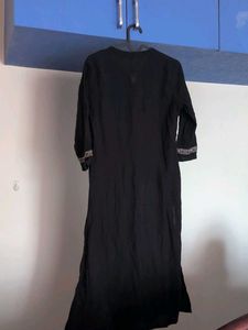 Black Kurta with slight Embroidery