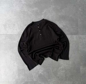 Black Henley Long Sleeve Shirt