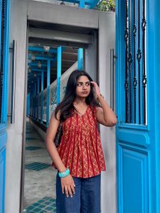 Maroon Striped Ethnic Kurta