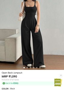 Chic Black Open Back Jumpsuit